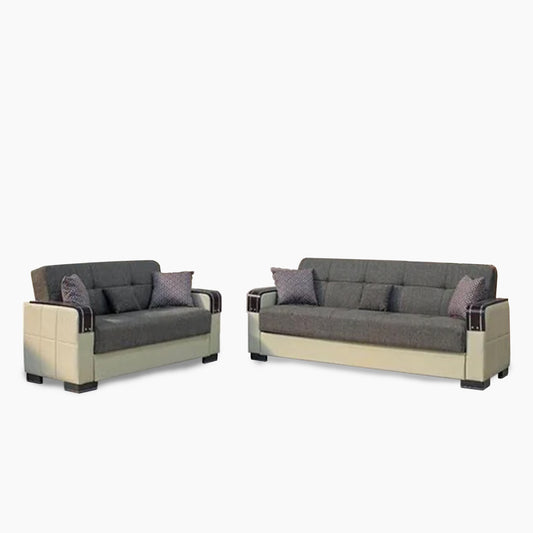 Malta Grey 3+2 Sofa Bed With Storage