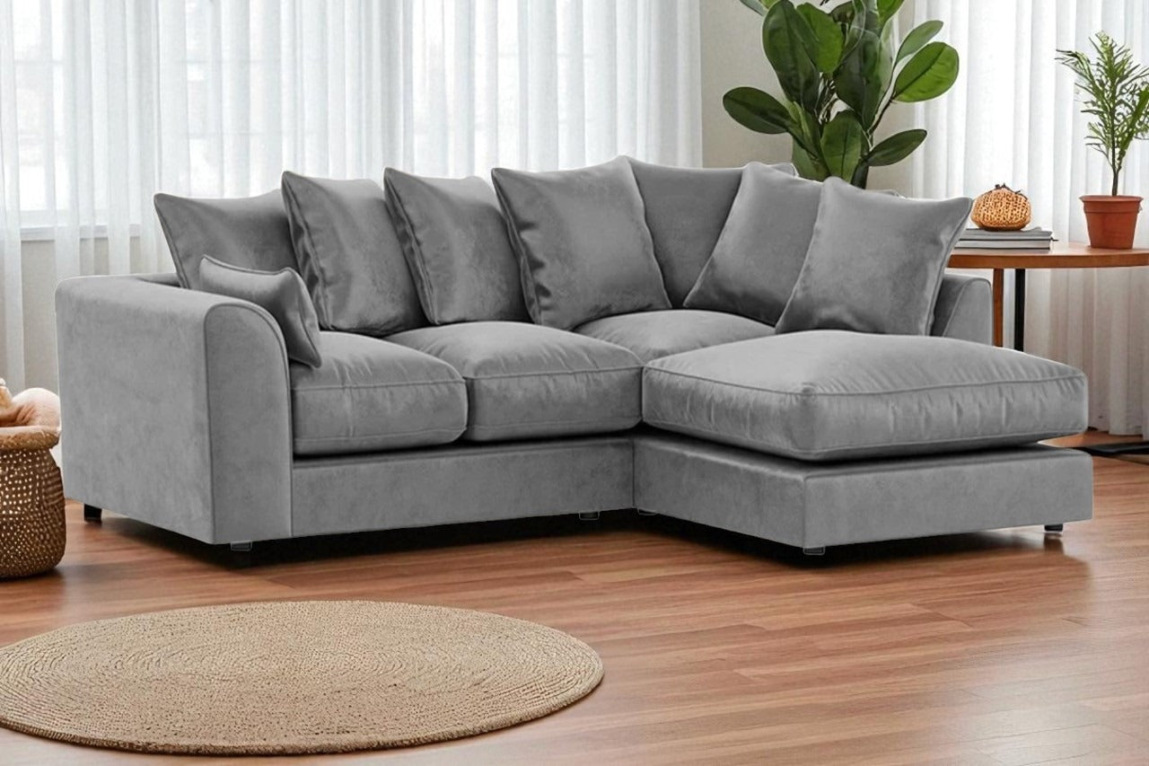 Buy Online Dylan Plush Velvet 4 Seater Single Arm Left Right Hand