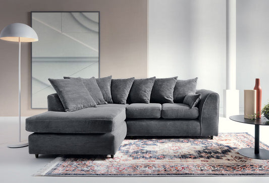 Byron Jumbo Single Arm 4 Seater With Footstool Left Right Hand Luxury Sofa