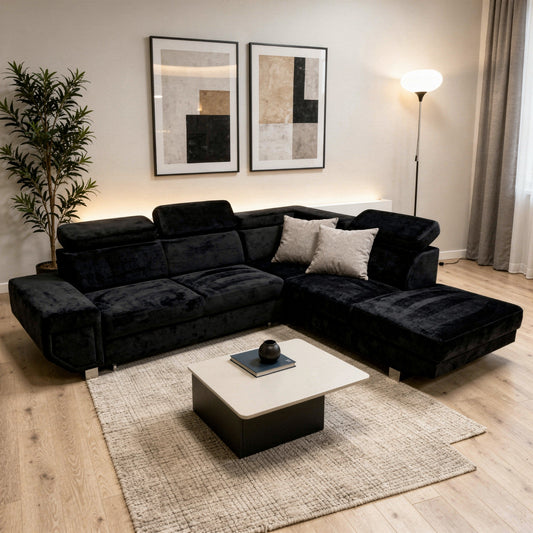 Modern L-Shape Corner Sofa Bed – Convertible Sectional Sofa