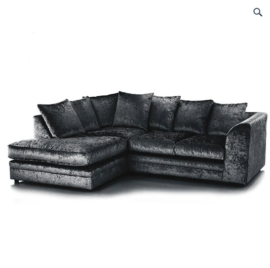 Dylan Crush Velvet 4 Seater Single Arm Left Right Hand Corner Sofa