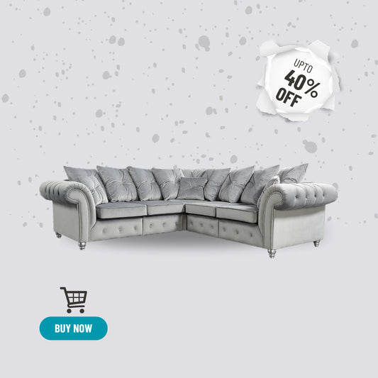 Ashwin Plush Velvet Comfortable Stylish Chesterfield Corner Sofa