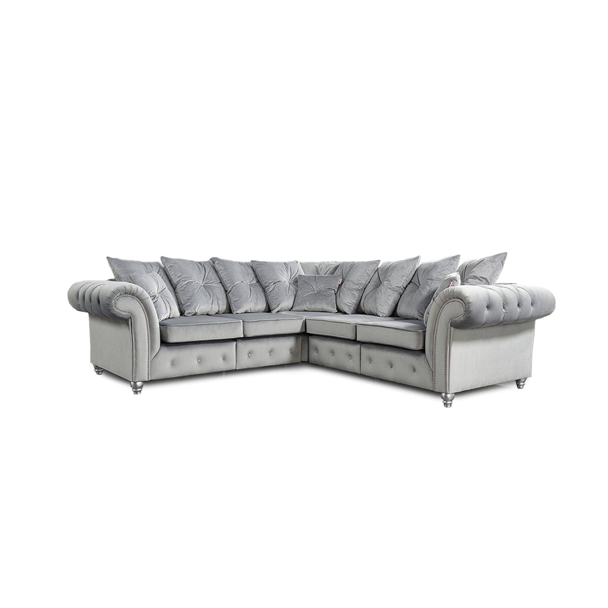 Ashwin Plush Velvet Comfortable Stylish Chesterfield Corner Sofa - View 8