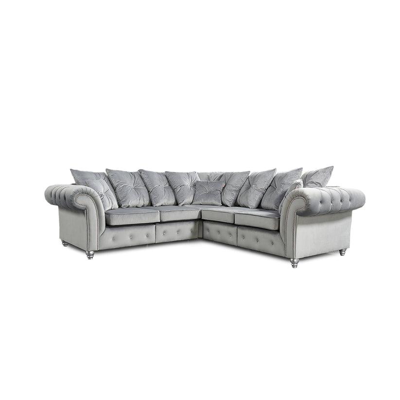 Ashwin Plush Velvet Comfortable Stylish Chesterfield Corner Sofa