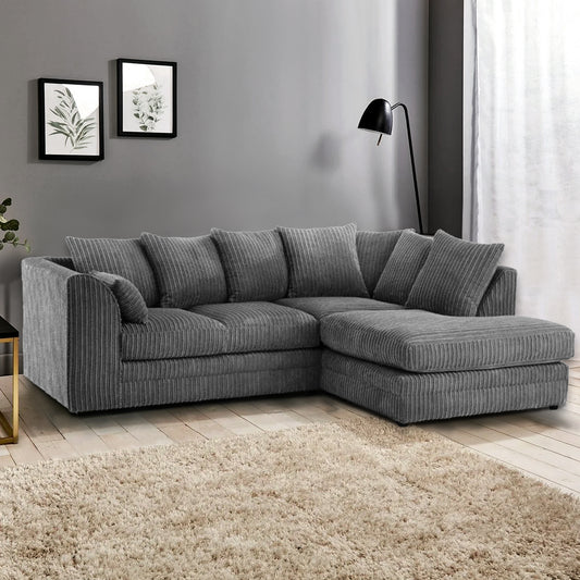 Byron Jumbo Single Arm 4 Seater With Footstool Left Right Hand Luxury Sofa