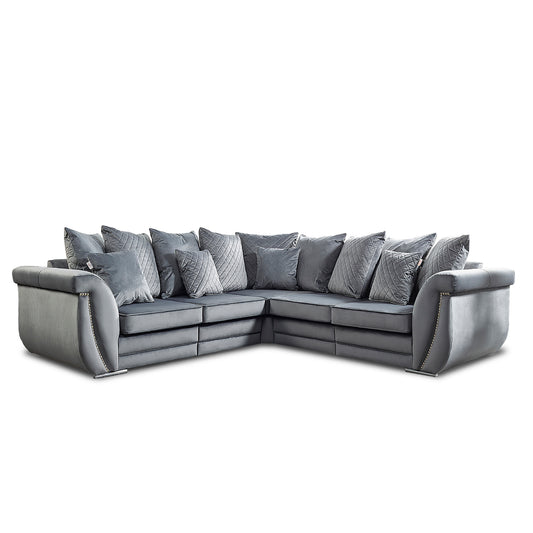 Falcon Chenille Fabric 5 Seater Wide Armrest Comfortable Luxurious Corner Sofa