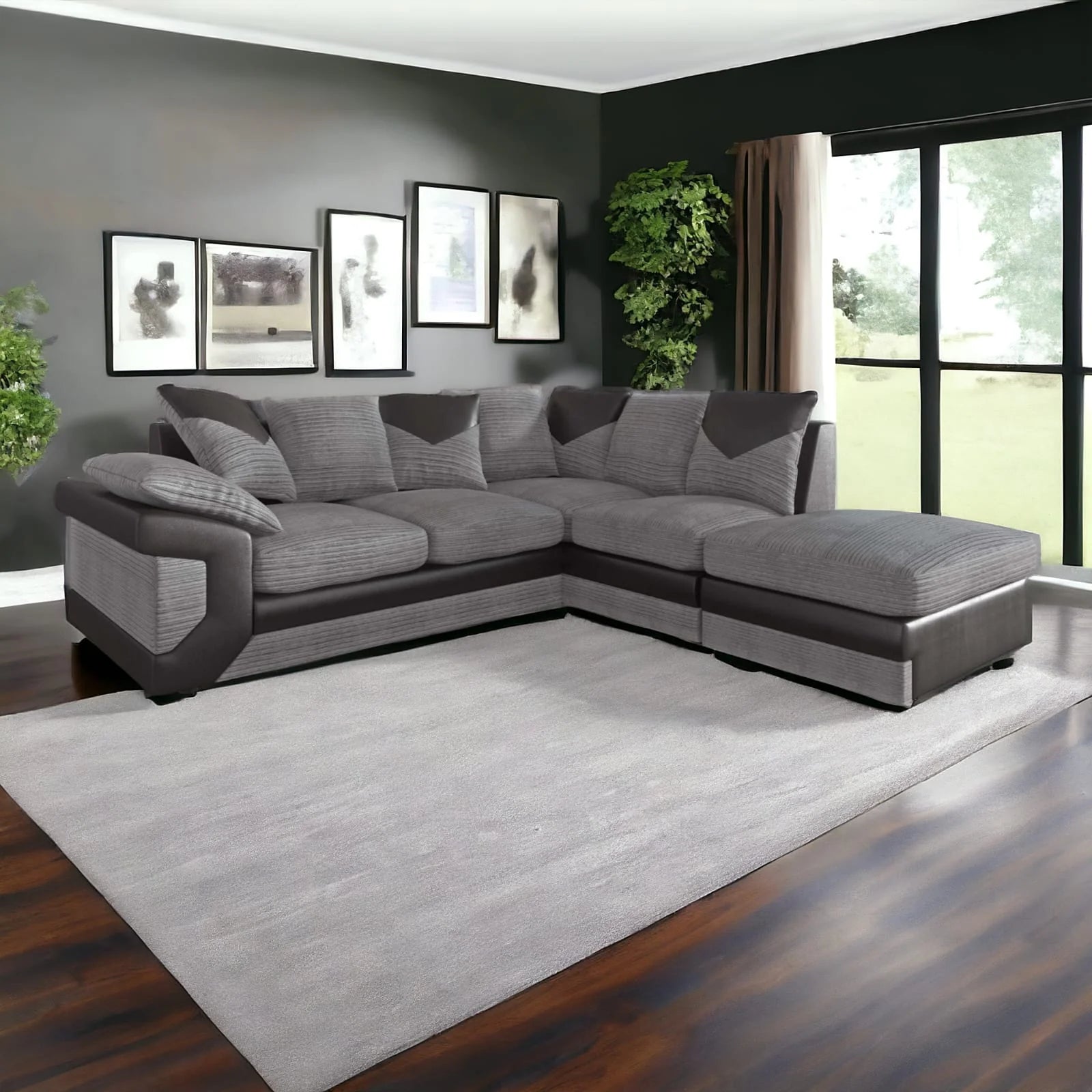 DINO Jumbo Cord 5 Seater Single Arm Sofa img UKFurnish.com