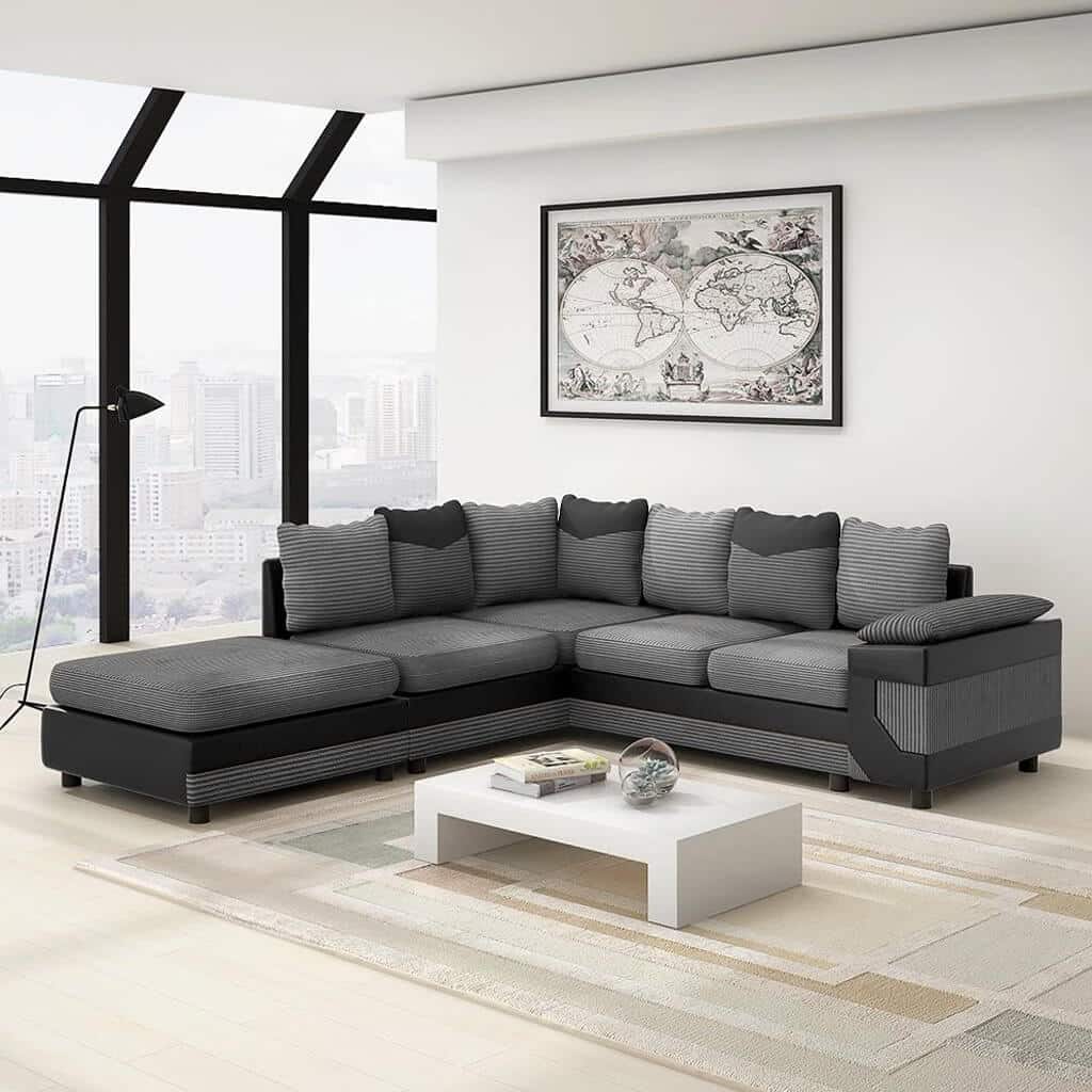 DINO Jumbo Cord 5 Seater Single Arm Sofa img UKFurnish.com