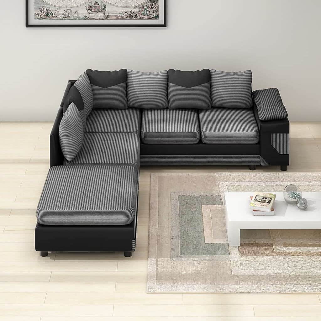 DINO Jumbo Cord 5 Seater Single Arm Sofa img UKFurnish.com