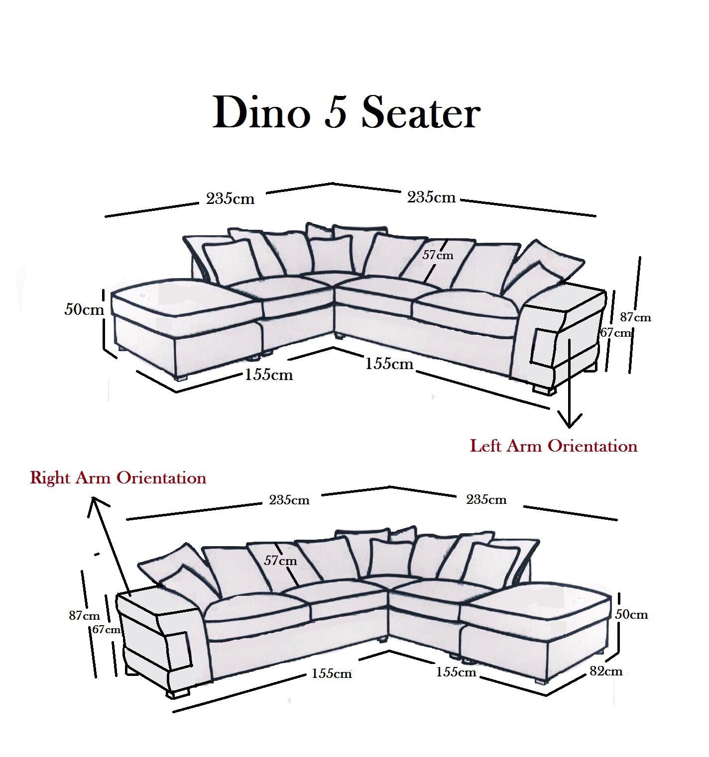 DINO Single Arm 5 Seater Sofa  img UKFurnish.com