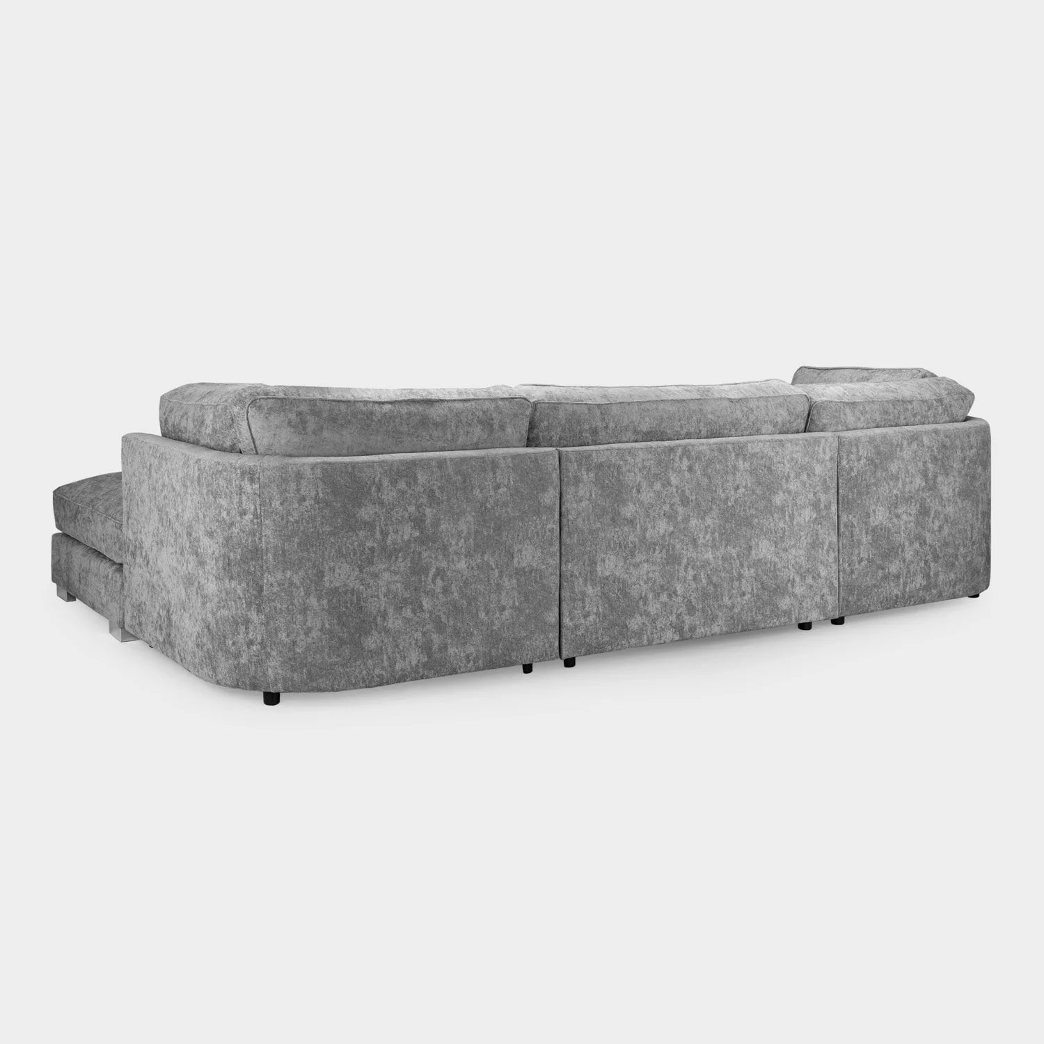 Gray sectional sofa on a white background