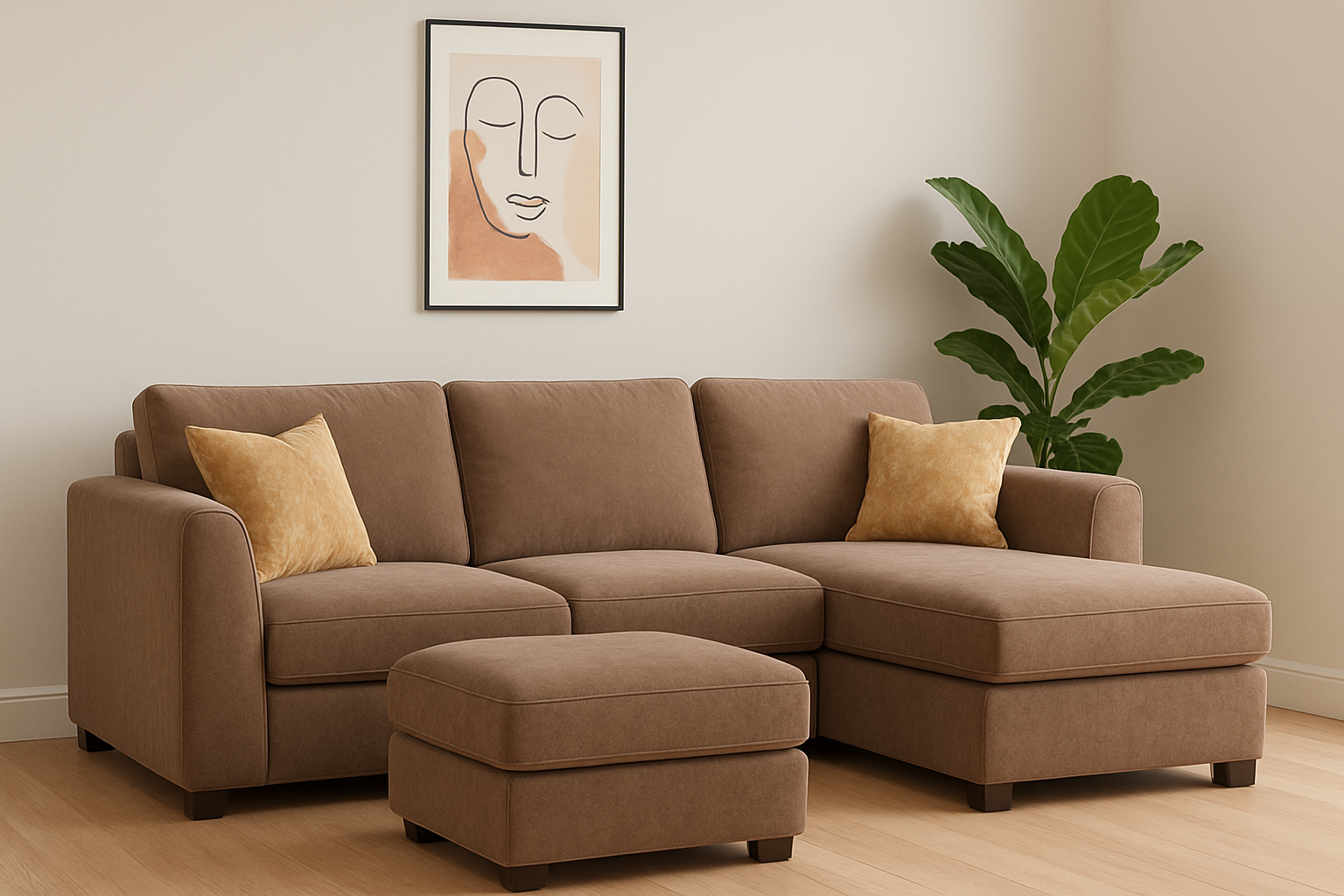 Kensington high back corner sofa in mink color  Kensington fabric, available in left-facing and right-facing L-shaped design shop now – free UK delivery from UKFurnish