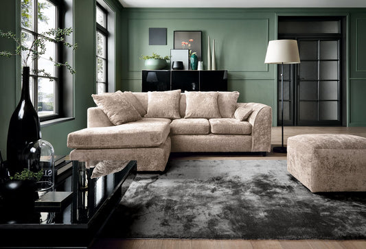 Dilano Chenille Fabric Corner Sofa Left or Right Facing L-Shaped Sofa