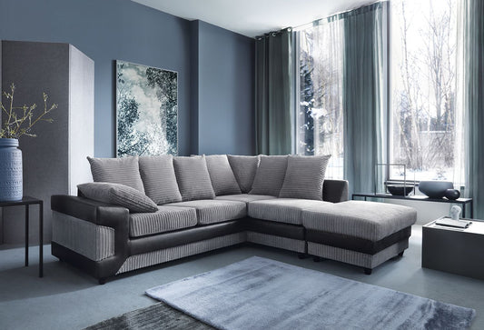 DINO Jumbo Cord 5 Seater Single Arm Left Right Hand Corner Sofa