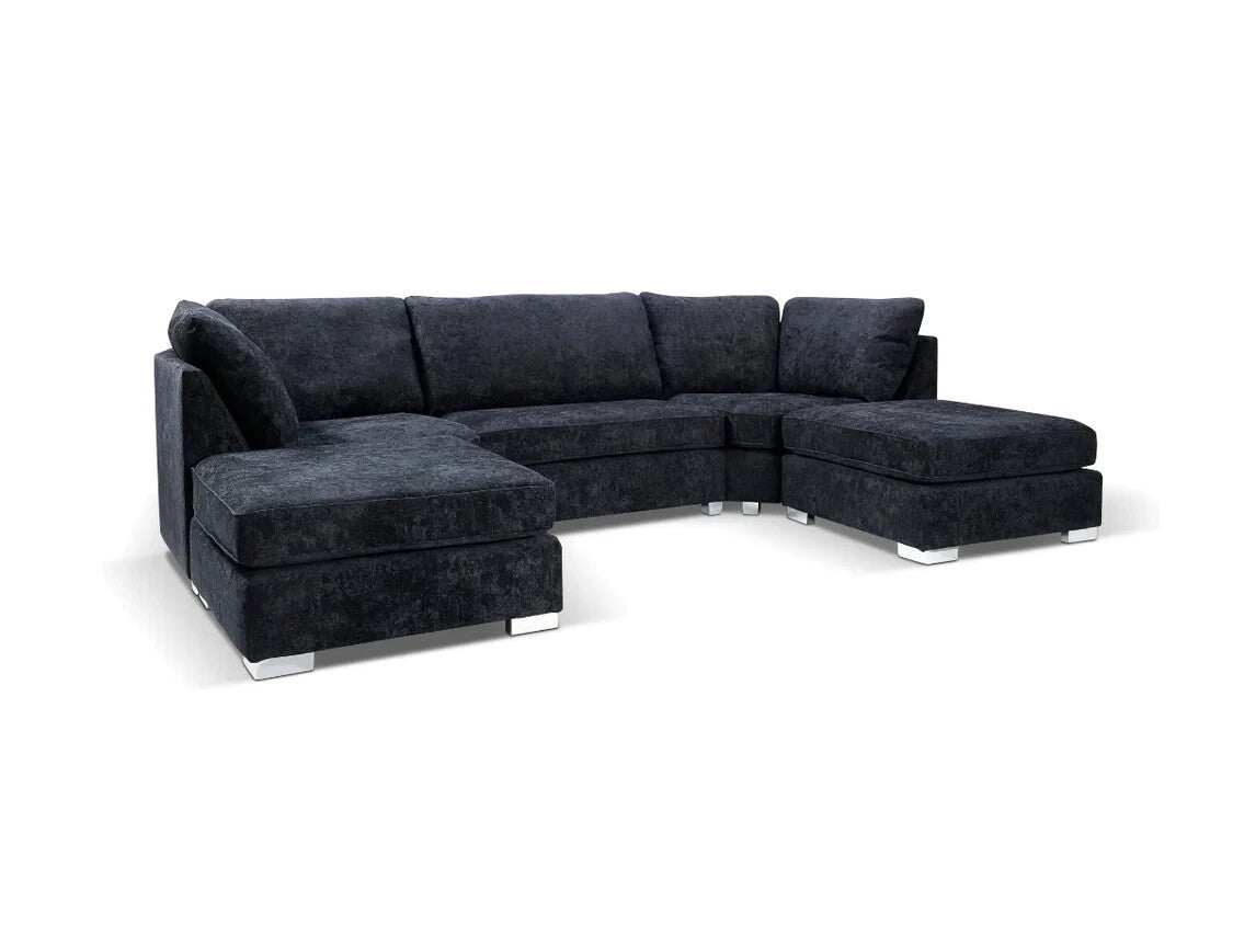 Gray sectional sofa on a white background